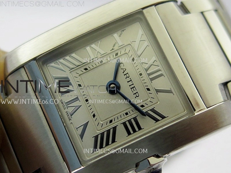 Tank Francaise Ladies 21.2mm SS 8848F 1:1 Best Edition Silver Dial on SS Bracelet Ronda Quartz V2